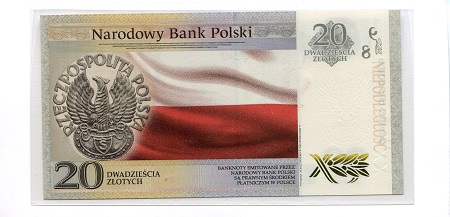 Poland 20 Zlotych UNC pick #: 192b